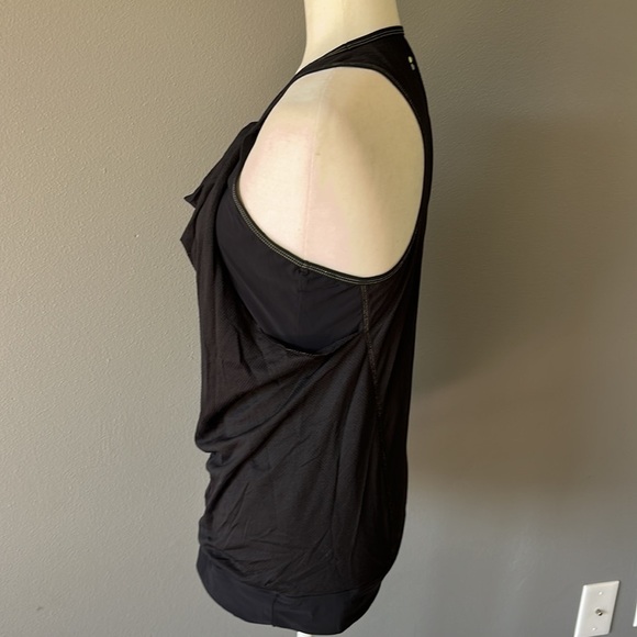 Sweaty Betty Mesh Black Cowl Neck Tank Top - Picture 4 of 9